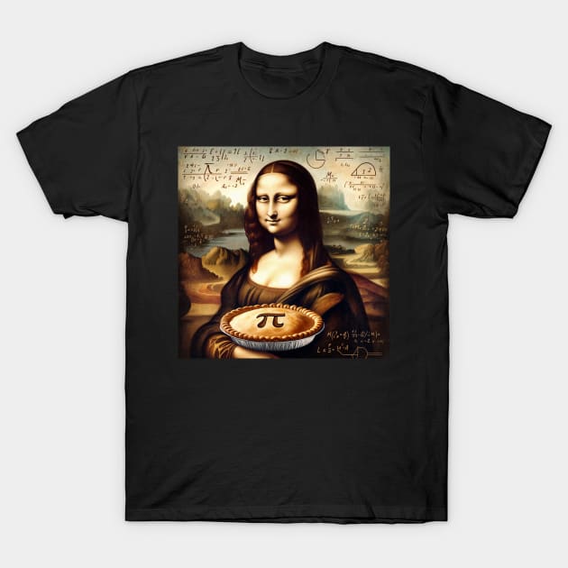 Pi-Day Masterpiece: Mona Lisa's Mathematical Muse T-Shirt by Edd Paint Something